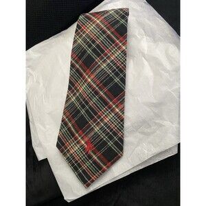Polo Ralph Lauren Wool Tartan Plaid w Polo Pony Tie/USA 4" W X 55" L